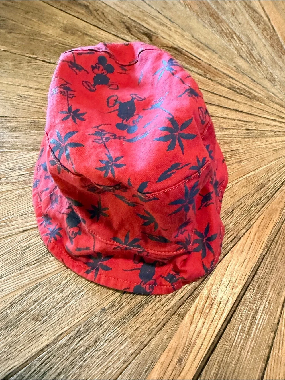 Disney x Junk Food Mickey Mouse Kids Bucket Hat Red Tropical Palm Trees One size